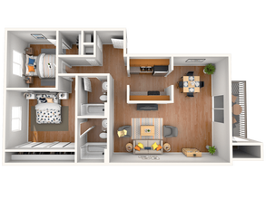 2 BED, 1 BATH 071 071 floor plan